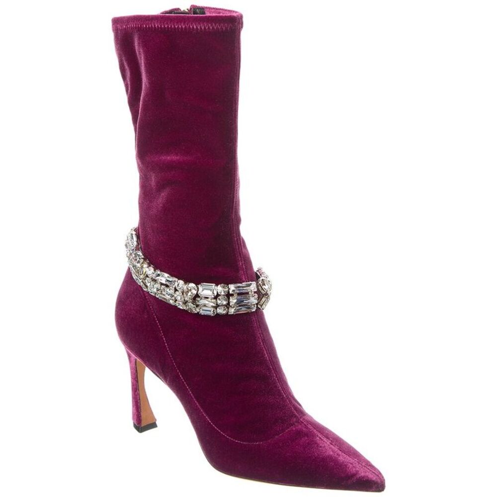 Alexandre Birman Riviera Velour Boot, Purple